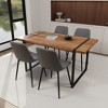 5-Piece Dining Set with Rectangle Kitchen Table and 4 Suede Armless Chairs - 4 of 4