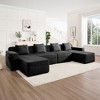 GDFStudio Axelle Modular 4-Seat U-Shape Sectional Boneless Sofa with 3 Pillows and 2 Movable Ottomans - 2 of 4