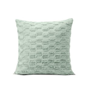 HGTV Art Deco Brushed Faux Fur Pillow Snowbound 14 x 20 inches - 1 of 4
