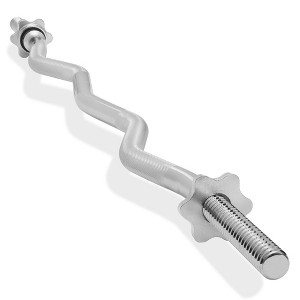 Philosophy Gym 1" Standard Weightlifting Barbell - Threaded EZ Curl Bar with Star Collars - 1 of 4