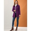 INSPIRE CHIC Women's Turn Down Collar A-Line Single-Breasted Winter Overcoat with Pockets - 3 of 4