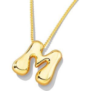 Bubble Initial Necklace Gold Plated Balloon Charm Birthday Gift - 1 of 4