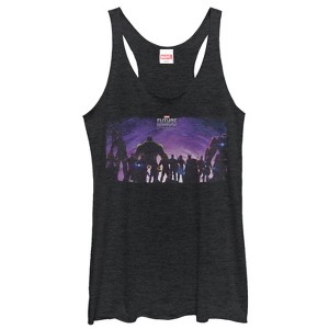 Women's Marvel Future Fight Character Silhouette Racerback Tank Top - 1 of 3