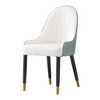 NicBex Set of 2 Dining Chair Upholstered Faux leather Kitchen Chairs with Metal Legs & Curved Backrest - 2 of 4