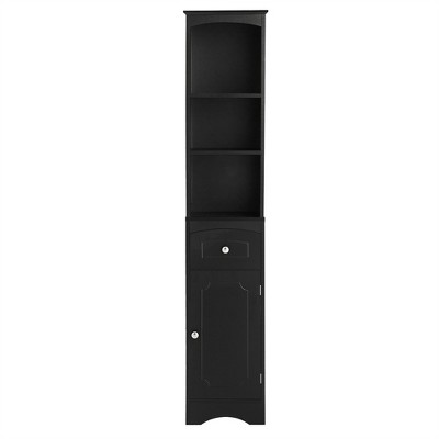 OUTSUPPLY Tall Bathroom Cabinet, Freestanding Storage Cabinet with Drawer, MDF Board, Adjustable Shelf