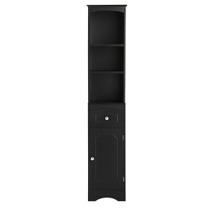 OUTSUPPLY Tall Bathroom Cabinet, Freestanding Storage Cabinet with Drawer, MDF Board, Adjustable Shelf - 1 of 4