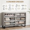6-Bedroom Chest of Drawers, 119cm Wide, Freestanding Vertical Chest of Drawers with Storage for Living Room, Hallway, Entryway - 4 of 4