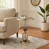 Unique End Table, Side Table, or Small Night Stand for Room Decor - Metal Bedside Table with Pineapple Base for Bedroom or Living Room - 2 of 4
