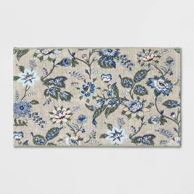 Spring Floral Scatter Accent Rug Green/Blue - Threshold™