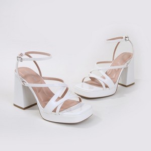 Berness Women's Adore Crisscross Straps Platform Block Heels - 1 of 4