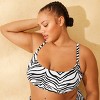 Women's Textured Bralette Bikini Top - Wild Fable™ Black/White Zebra Print - 3 of 3
