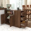 ORRD Kitchen Countertop Organizer with Glass Sliding Doors, Tabletop Cabinet with 3 Drawers & Display Shelf for Dining Room - 2 of 4