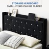 Queen Size Bed Frame with Headboard and LED Lights, Floating Bed Frame, Upholstered Mattress Foundation, No Box Spring Needed - 4 of 4