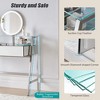 Okak 33.9" Mirrored Makeup Vanity Desk with Mirror, Console Vanity Table with 2 Big Drawers, Charging Station & Open Shelf for Bedroom - 4 of 4