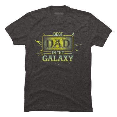Men's Design By Humans Best Dad In Galaxy Badge By AmusingDesignCo T-Shirt