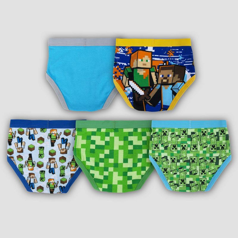 Boys' Mojang Minecraft 5pk Briefs Underwear, 2 of 6