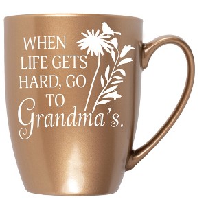 Elanze Designs When Life Gets Hard, Go To Grandma'S Bronze 10 ounce New Bone China Coffee Cup Mug - 1 of 4