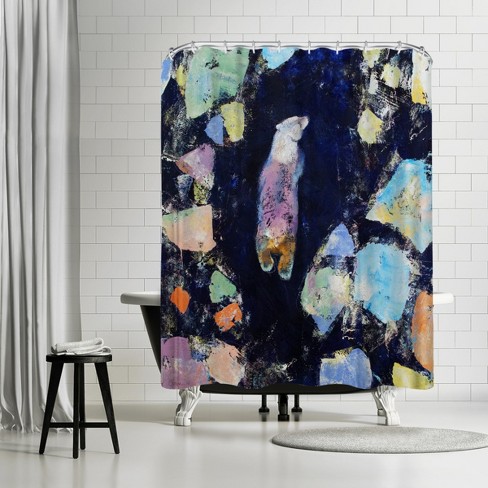 Orara Studio Modern Christmas Shower Curtain Blue/brown - Deny Designs :  Target