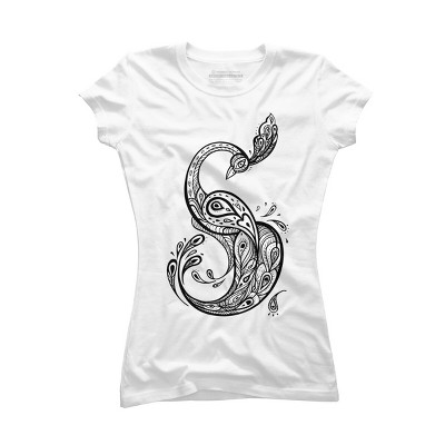 Junior's Design By Humans Beautiful Peacock. Decorative illustration. By Katyau T-Shirt