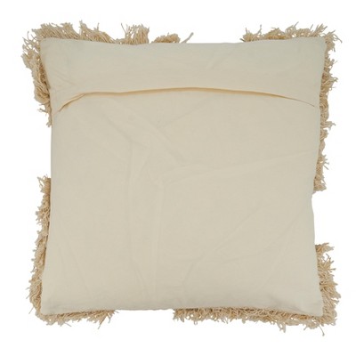 Natural Cotton Foil Printed Tufted Square Pillow