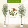Artificial Double Rod Olive Trees, Natural Wood Trunk and Lifelike Fruits, Artificial Potted Tree - 4 of 4