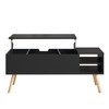 Coffee Table, Lift Top Coffee Tables with Storage Shelf and Hidden Compartment, Small Rising Wooden Dining Center Tables for Living Room - 3 of 4