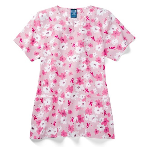 Zoe+chloe Performance Notch Neck Print Scrub Top, Xl : Target