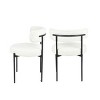 Modern Boucle Upholstered Dining Chair Set of 2 with Round Seat & Iron Frame for Dining Room-Baofuwish - 2 of 4