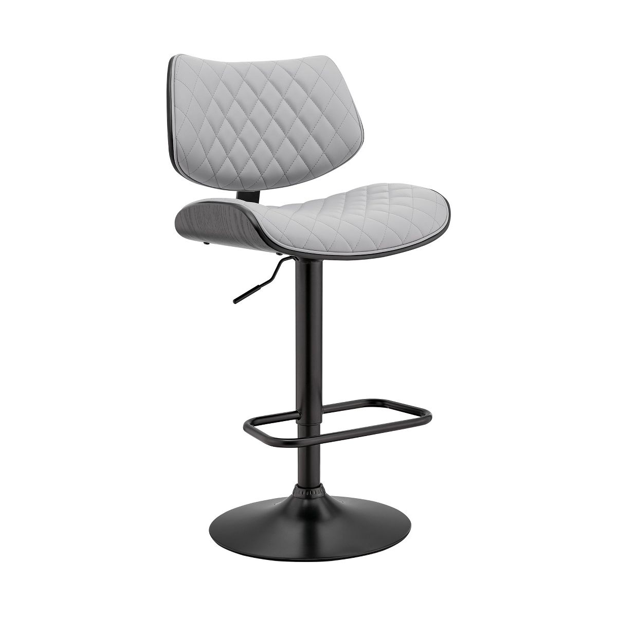 Armen Living Leland Barstool Gray and Walnut - thumbnail 3