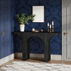 KTMBDW Console Table, Wood Sofa Table Behind Couch with Arched Base, Narrow Hallway Table, Modern Foyer Accent Table for Entrance Living Room, Black - 3 of 4