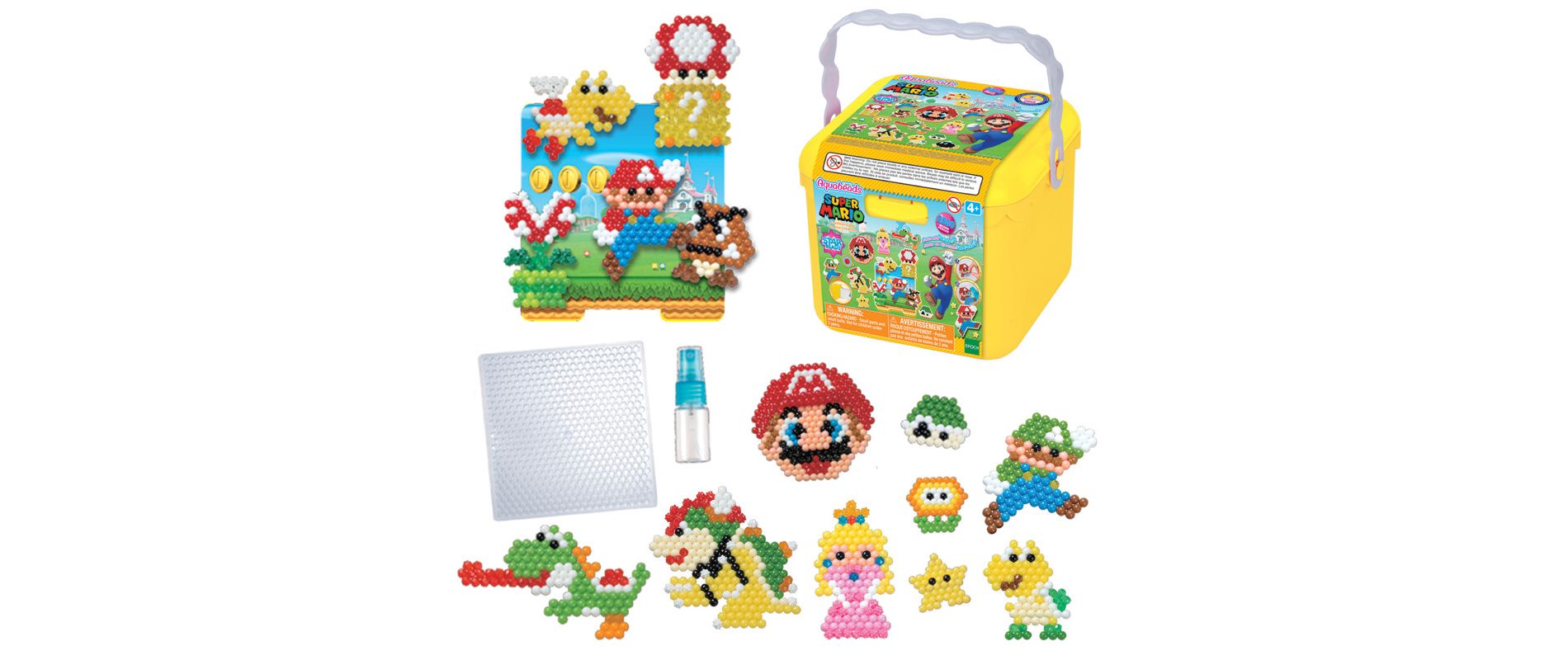 Aquabeads Super Mario Creation Cube, Complete Arts & Crafts Bead Kit for Children - make your favorite Mario characters with over 2500 beads