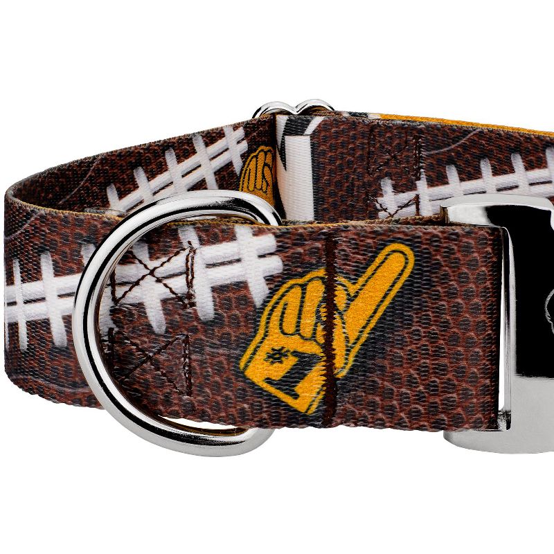 Country Brook Petz 1 1/2 Inch Premium Black and Gold Football Fan Dog Collar Limited Edition, 4 of 5