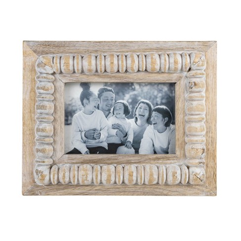 4X6 Inch Cross Pattern Picture Frame White MDF, Wood & Glass by Foreside  Home & Garden