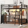 Lycvki Metal Loft Bed with Desk and Storage Drawers - 3 of 4