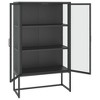 vidaXL Storage Cabinet for Entryway Hallway Office Steel and Tempered Glass - Anthracite - 4 of 4