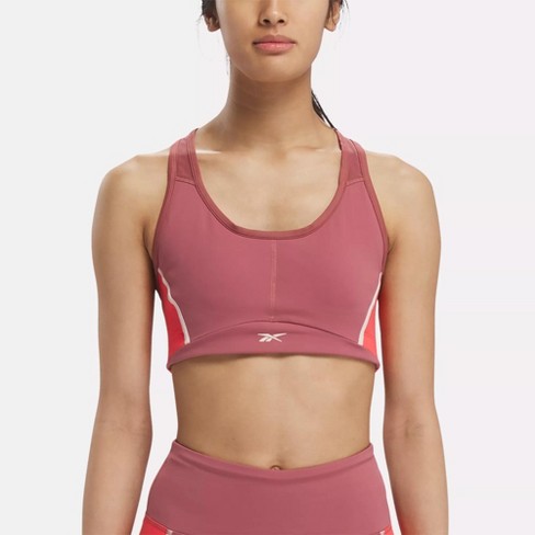 Reebok Lux Racer Padded Colorblock Bra S Sedona Rose