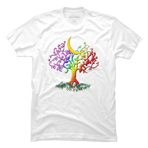Adult Design By Humans Rainbow Pride Tree of Life By Fluffydstroyer T-Shirt - 1 of 2