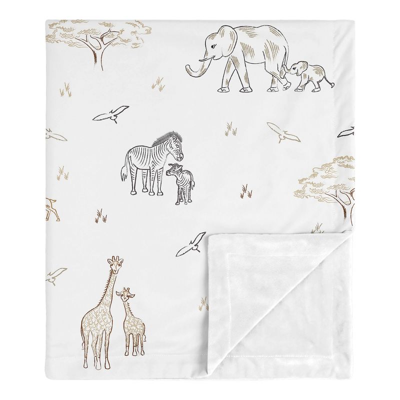 Sweet Jojo Designs Gender Neutral Baby Security Blanket Serengeti Animals Multicolor, 1 of 7