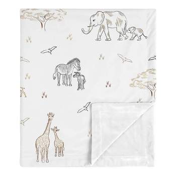 Sweet Jojo Designs Gender Neutral Baby Security Blanket Serengeti Animals Multicolor