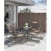 Outdoor Patio Chairs Set of 4,Stackable Metal Dining Chairs Set with Teslin Breathable Material All Weather Resistant for Backyard, Lawn, Porch - 4 of 4