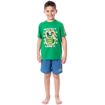 WWE Boys' Wrestling John Cena Respect Earn It Sleep Pajama Set Shorts Multicolored