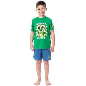 WWE Boys' Wrestling John Cena Respect Earn It Sleep Pajama Set Shorts Multicolored - 1 of 4