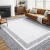 Beige Indoor Modern Soft Non Slip Geometric Bordered Area Rug Washable Throw Carpet 2 x 6(ft) - 2 of 4