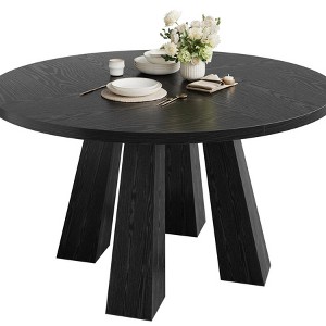 Round Dining Table for 4-6, 47" Wood Kitchen Table with Sturdy Base, Modern Circular Dinner Table, Breakfast Table for Living Room, No Chair - 1 of 4