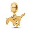 Black Bow Jewelry 14k Yellow Gold Plated Sterling Silver Southern Methodist Mustangs NCAA Bead Charm - 4 of 4