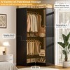 Aheaplus Corner Closet Organizer with 2 Hanging Rods, Wardrobe System with Shoe Shelf - 2 of 4