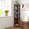 Tangkula 6-tier Corner Shelf with Cabinet 71 Inches Tall Corner Bookshelf with 5-position Adjustable Shelf & Door Free Standing Corner Storage Shelf - 2 of 4