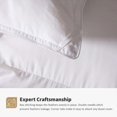 King Size White Cotton Duvet Insert with Feather Down Fill