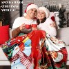 Lomsoe Santa Claus & Snowman Flannel Blanket Cozy Warm Throw Blanket with Holiday Themed Print Christmas Gift for Winter Couch Sofa Bed Home Decor - 2 of 4