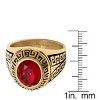 Steeltime Men's stainless steel greek key accented ring with red simulated diamond. Color Options: Silver, Gold. Size Options: 9-12 - 3 of 4